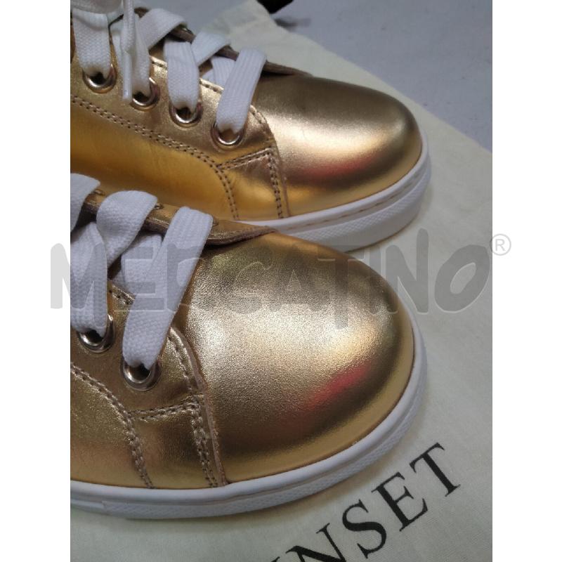 SNEAKERS D ALTA TWIN SET ORO B/TRAF CUORI  | Mercatino dell'Usato Roma talenti 3
