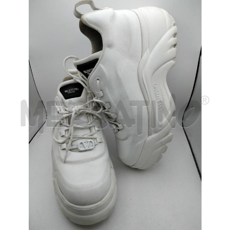 SNEAKERS PLATFORM VALENTINO BIANCO GOMMA ONDULATA  | Mercatino dell'Usato Roma talenti 1