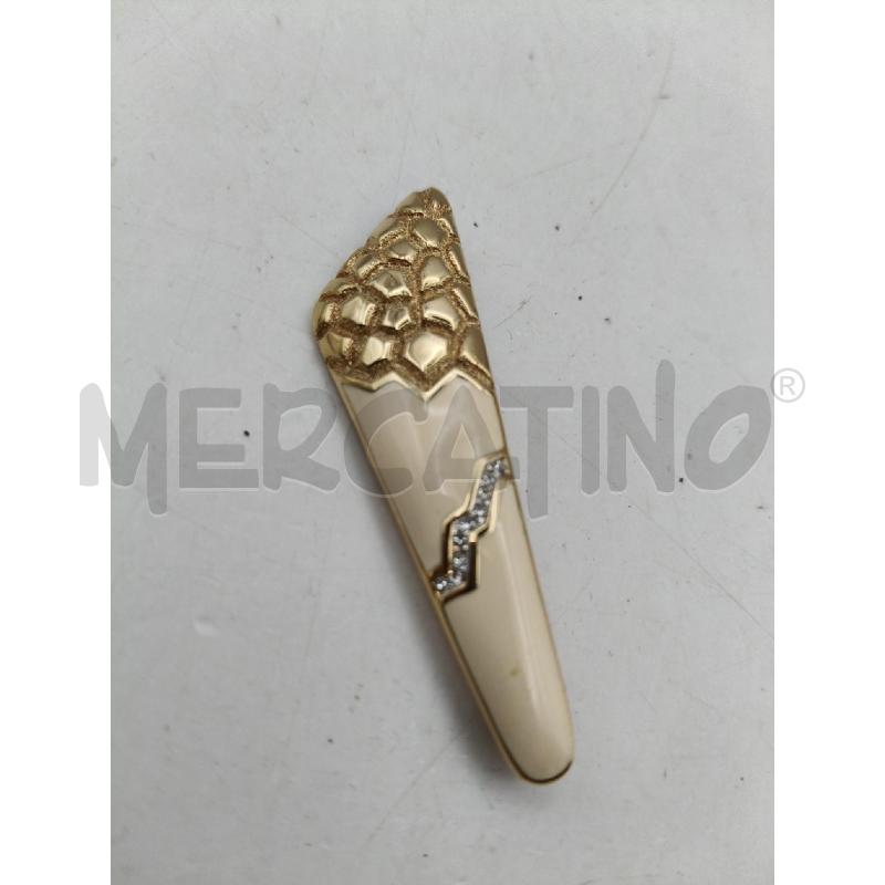 SPILLA DOR CONO SMALTO PANNA STRASS | Mercatino dell'Usato Roma talenti 1