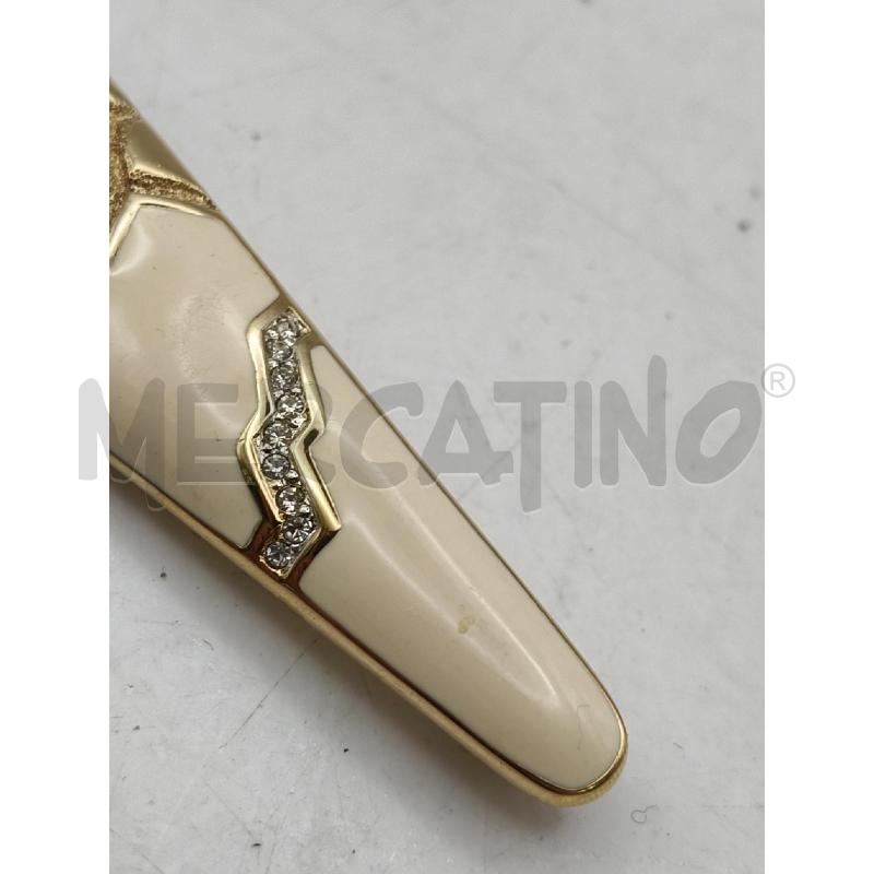 SPILLA DOR CONO SMALTO PANNA STRASS | Mercatino dell'Usato Roma talenti 3