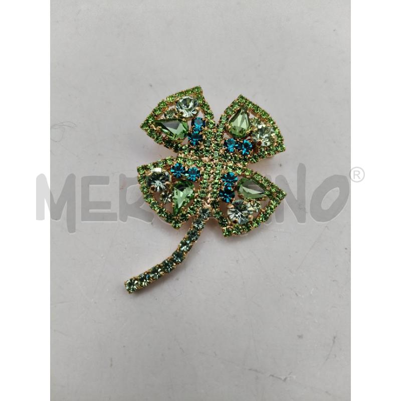 SPILLA LUISA SPAGNOLI FIORE STRASS VERDE | Mercatino dell'Usato Roma talenti 1