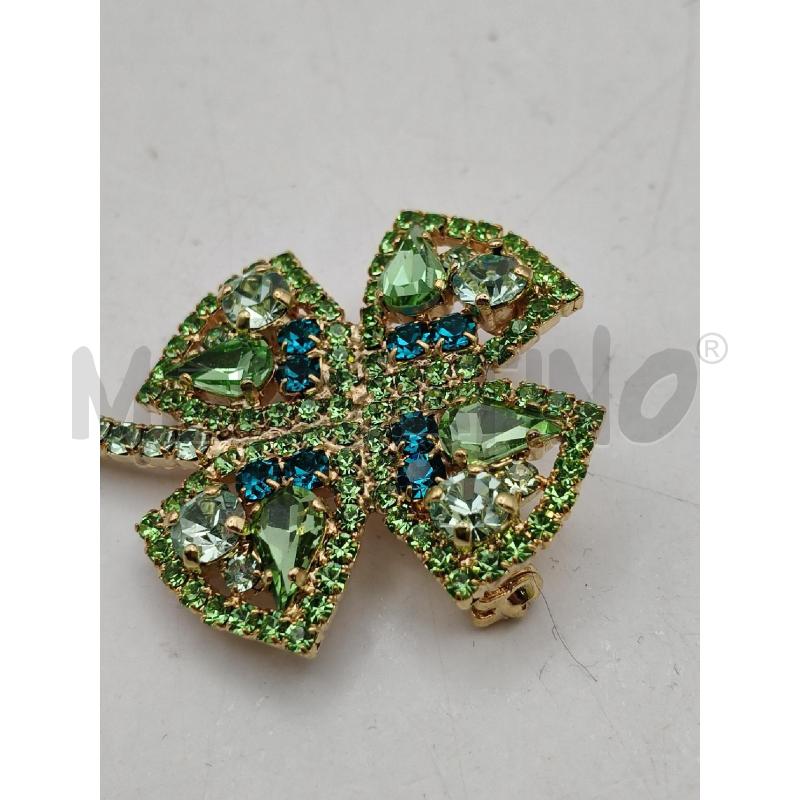 SPILLA LUISA SPAGNOLI FIORE STRASS VERDE | Mercatino dell'Usato Roma talenti 3