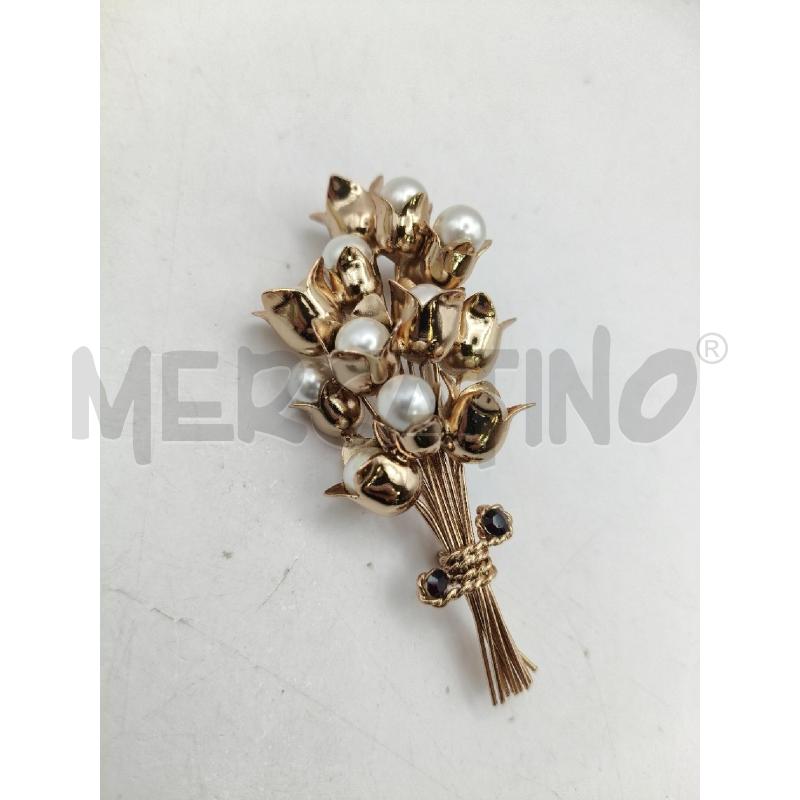 SPILLA MAXI BOUQUET DOR BOCCIOLI PERLE  | Mercatino dell'Usato Roma talenti 1