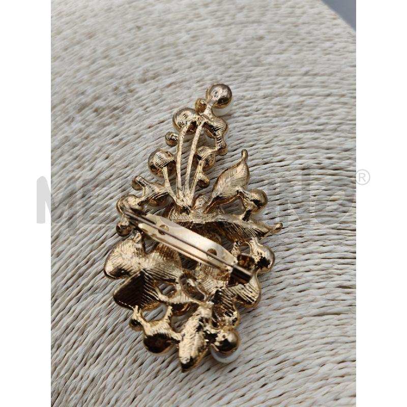 SPILLA MAXI BOUQUET FIORI STRASS PERLE  | Mercatino dell'Usato Roma talenti 4