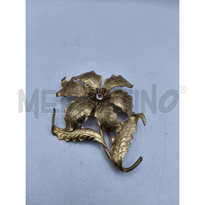SPILLA MAXI FIORE VINT DOR RIGATO STRASS CENTR | Mercatino dell'Usato Roma talenti 1