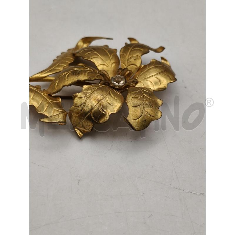 SPILLA MAXI FIORE VINT DOR RIGATO STRASS CENTR | Mercatino dell'Usato Roma talenti 4