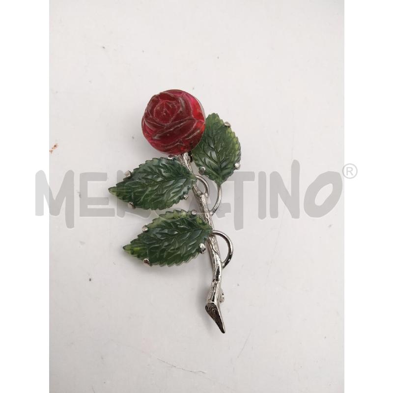 SPILLA ROSA TORMALINA FOGLIE GIADA  | Mercatino dell'Usato Roma talenti 1