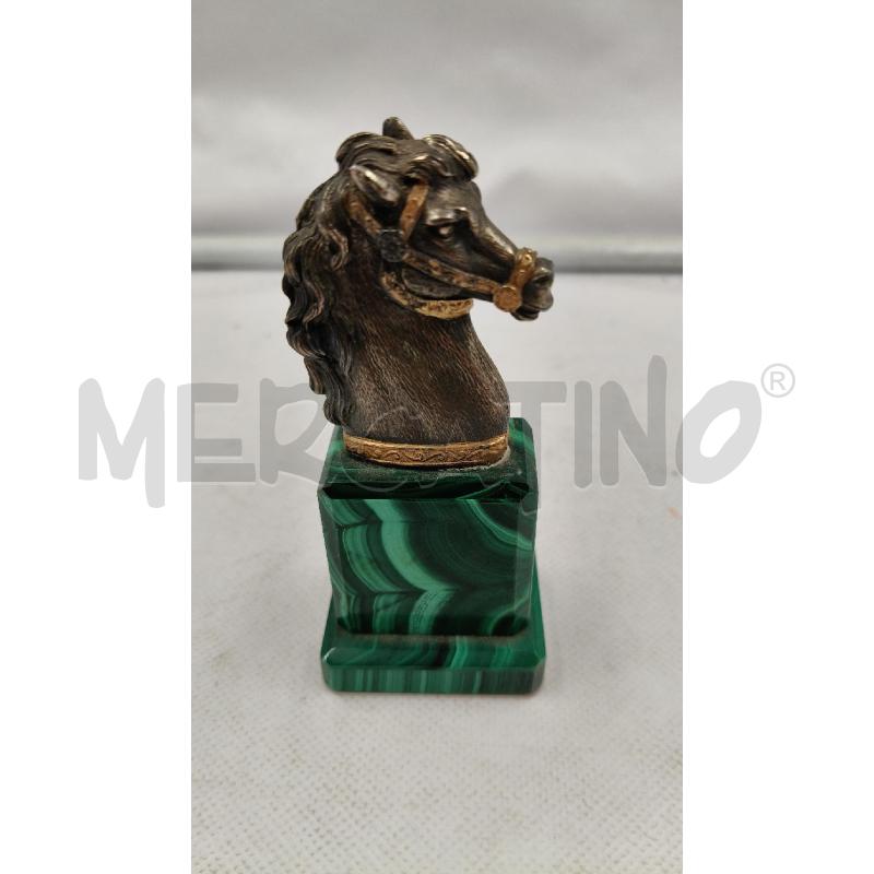 STATUINA CAVALLO BASE MALACHITE | Mercatino dell'Usato Roma talenti 1