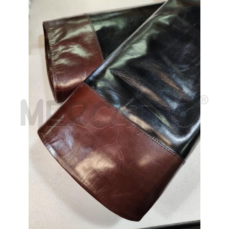 STIVALI EQUITAZIONE SALVATORE FERRAGAMO NERO BORDO MARRONE | Mercatino dell'Usato Roma talenti 5