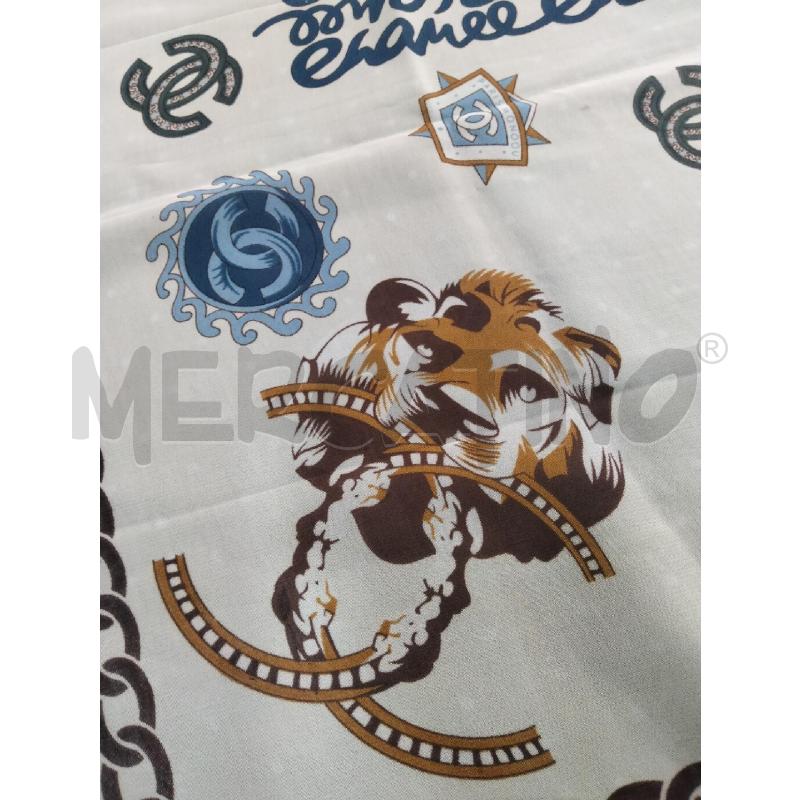 STOLA CHAENL VINTAGE PANNA CORNICE BLU LOGHI BLU OCRA | Mercatino dell'Usato Roma talenti 5