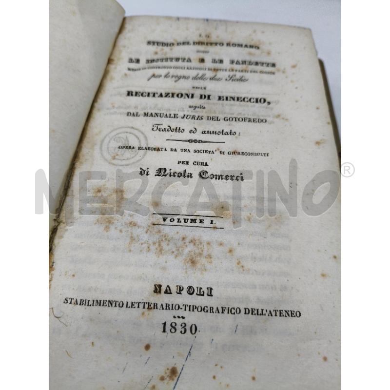 STUDIO DEL DIRITTO ROMANO RECITAZIONI DI EINECCIO COMERCI 1830 | Mercatino dell'Usato Roma talenti 2