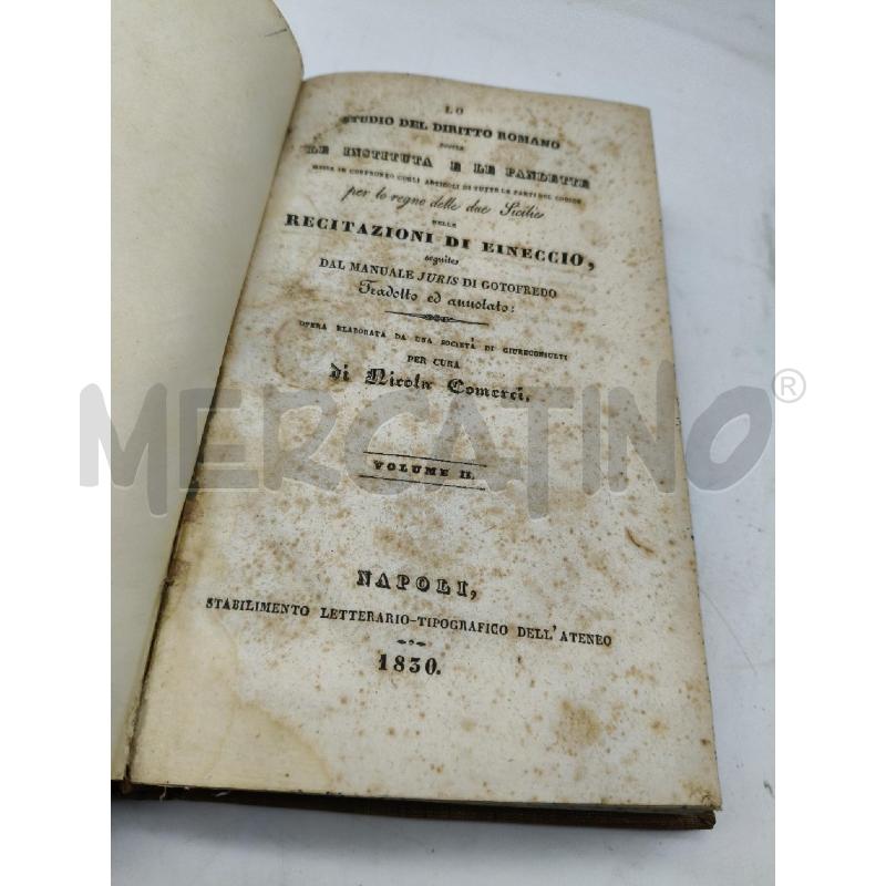STUDIO DEL DIRITTO ROMANO RECITAZIONI DI EINECCIO COMERCI 1830 | Mercatino dell'Usato Roma talenti 3