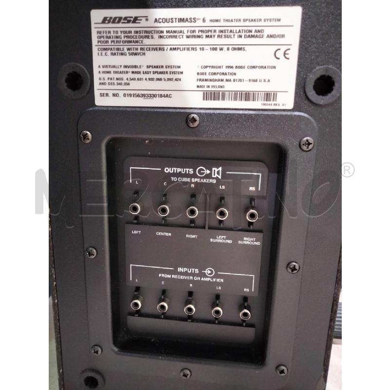 SUBWOOFER BOSE ACOUSTMASS 6 | Mercatino dell'Usato Roma talenti 2