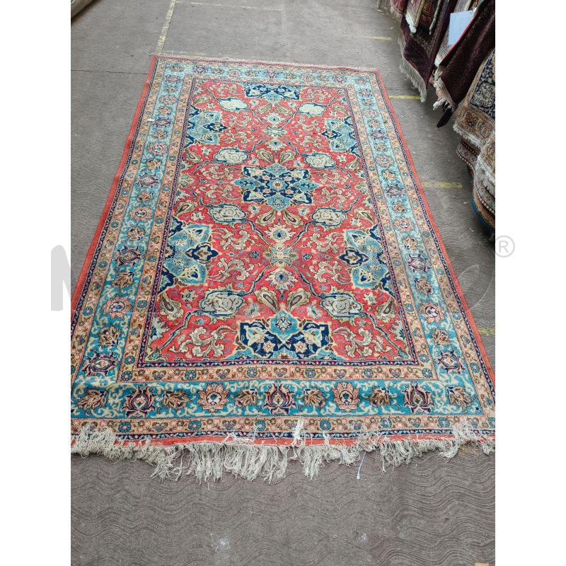 TAPPETO FIORI BORDO AZZURO 300X185CM | Mercatino dell'Usato Roma talenti 1