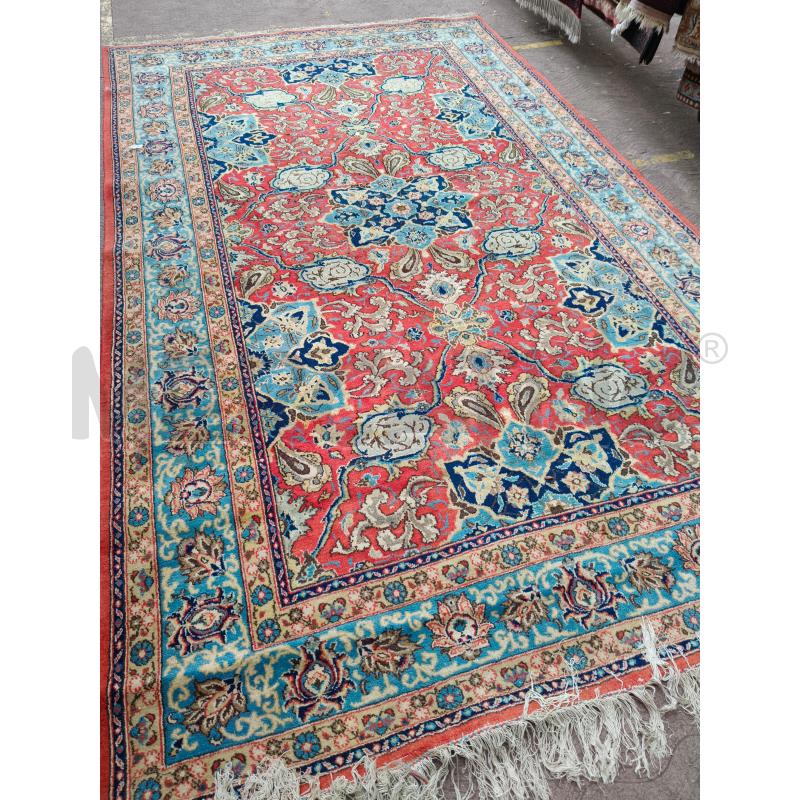 TAPPETO FIORI BORDO AZZURO 300X185CM | Mercatino dell'Usato Roma talenti 2