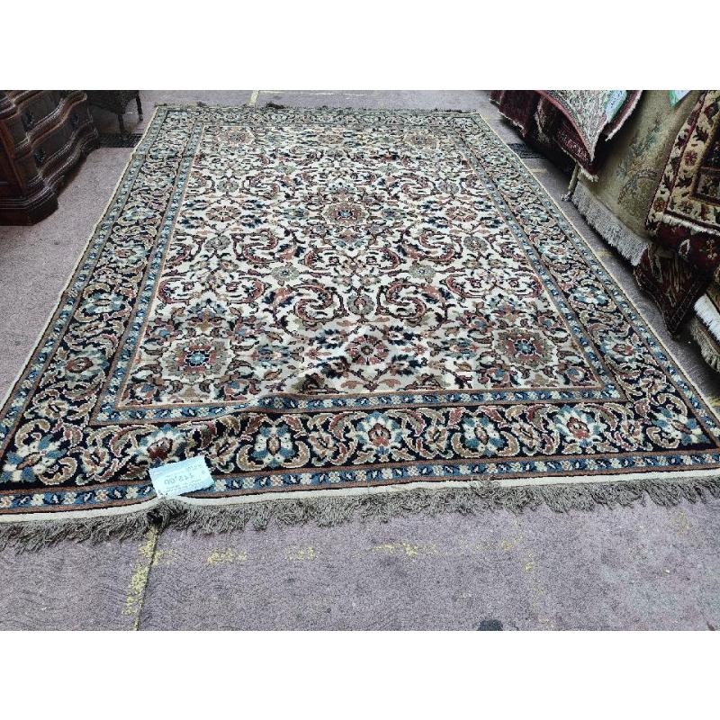 TAPPETO GRANDE FIORI  BORDO BLU 380X255 | Mercatino dell'Usato Roma talenti 1