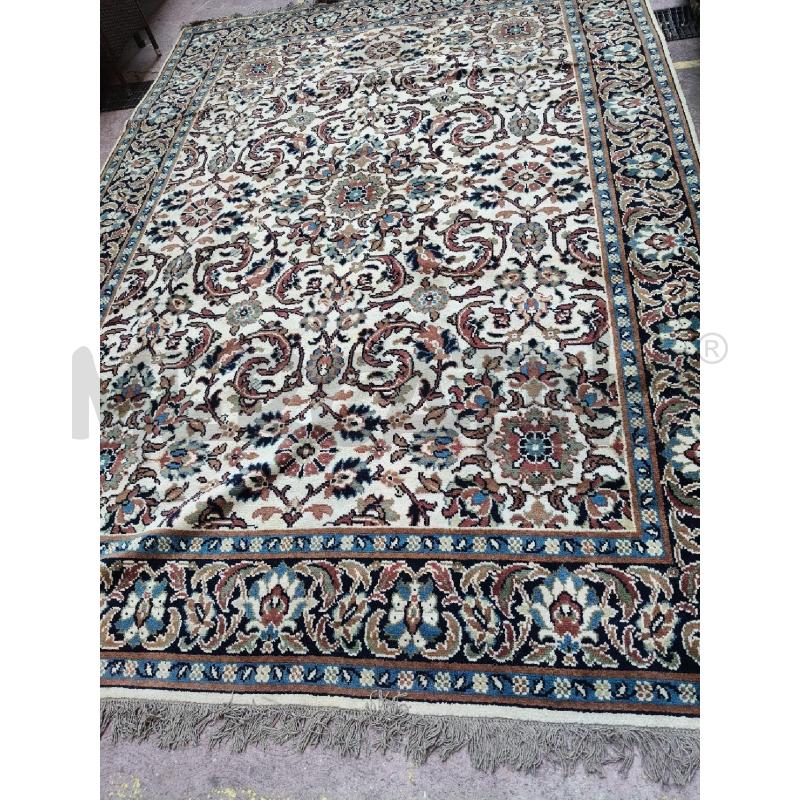 TAPPETO GRANDE FIORI  BORDO BLU 380X255 | Mercatino dell'Usato Roma talenti 2