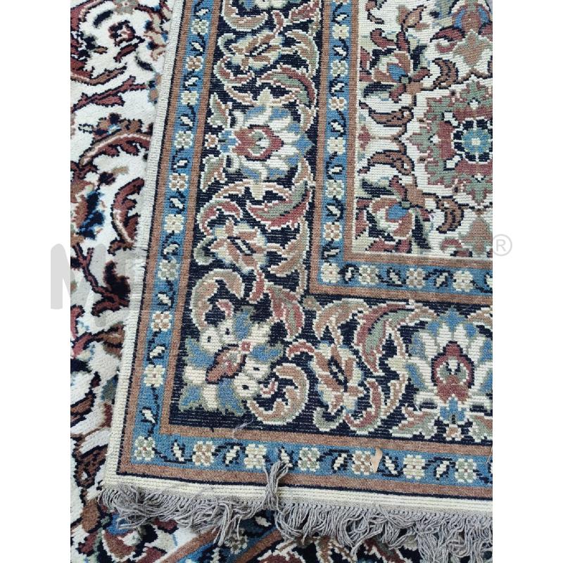 TAPPETO GRANDE FIORI  BORDO BLU 380X255 | Mercatino dell'Usato Roma talenti 3