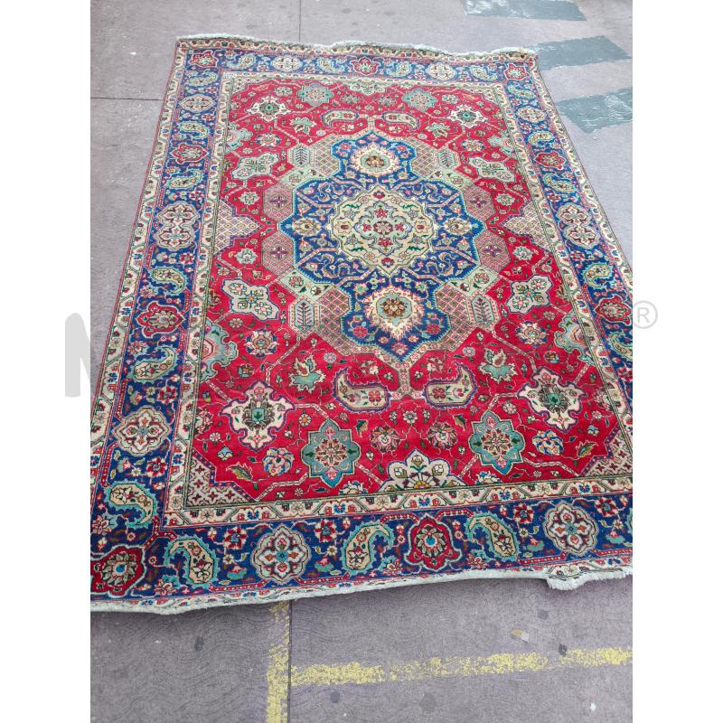 TAPPETO ROSSO FIORE CENTR BLU 290X200CM | Mercatino dell'Usato Roma talenti 1