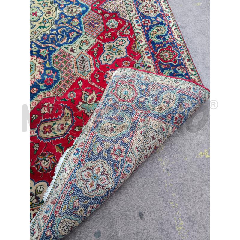 TAPPETO ROSSO FIORE CENTR BLU 290X200CM | Mercatino dell'Usato Roma talenti 5