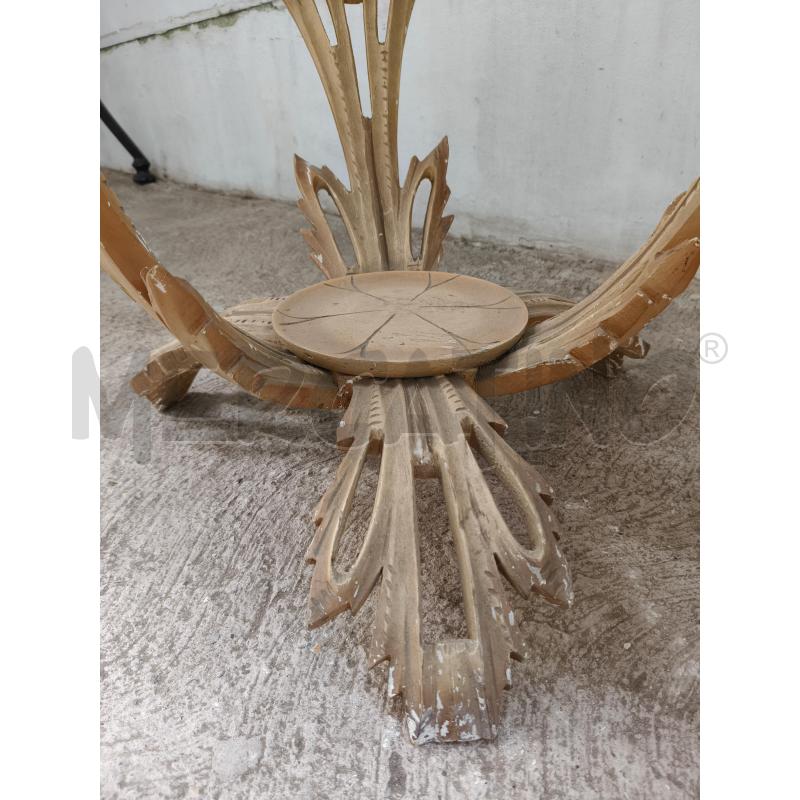 TAVOLINO FOGLIE LEGNO P/VETRO TONDO | Mercatino dell'Usato Roma talenti 5