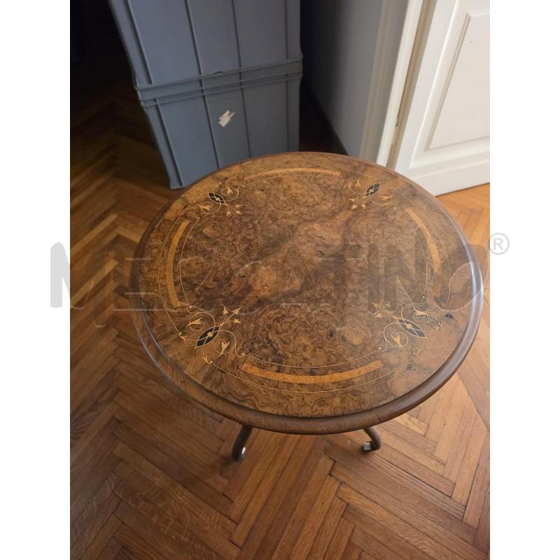 TAVOLINO LEGNO TONDO INTARSIATO | Mercatino dell'Usato Roma talenti 2