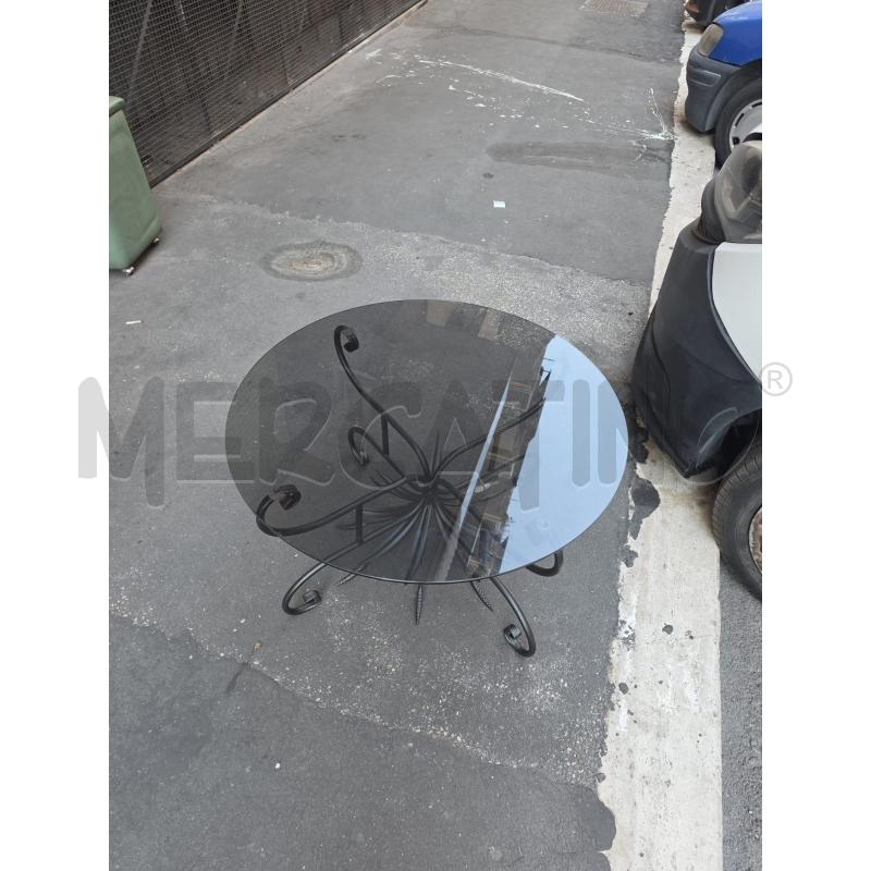 TAVOLO BASSO FERRO P/VETRO TONDO FUME | Mercatino dell'Usato Roma talenti 1