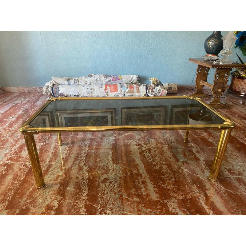 TAVOLO BASSO OTTONE RETTANG P VETRO  | Mercatino dell'Usato Roma talenti 1