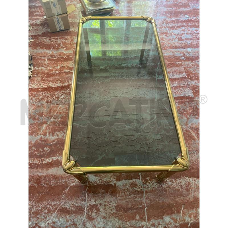 TAVOLO BASSO OTTONE RETTANG P VETRO  | Mercatino dell'Usato Roma talenti 3