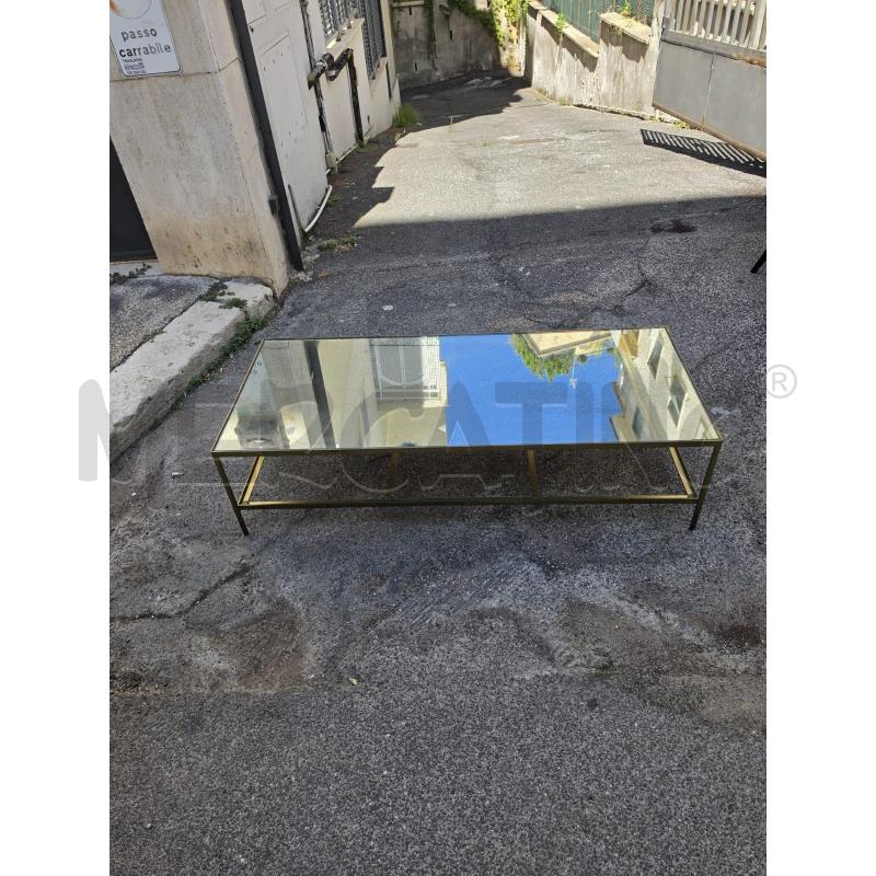 TAVOLO SALOTTO RETT MET DOR P/VETRO | Mercatino dell'Usato Roma talenti 1