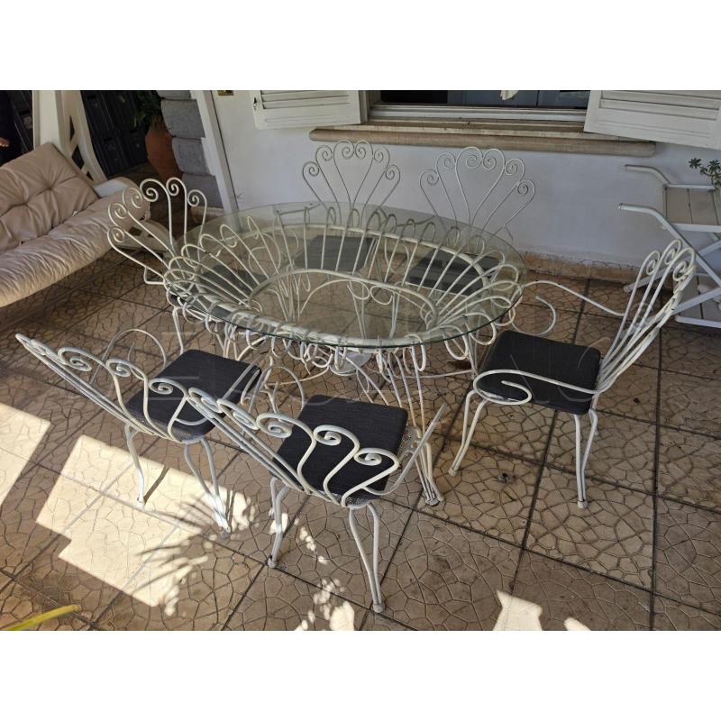 TAVOLO + 6 SEDIE MET BIANCO DA ESTERNO  | Mercatino dell'Usato Roma talenti 1