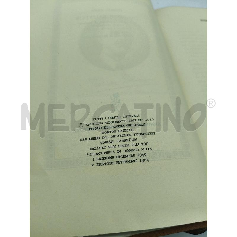THOMAS MANN DOCTOR FAUSTUS MONDADORI | Mercatino dell'Usato Roma talenti 2