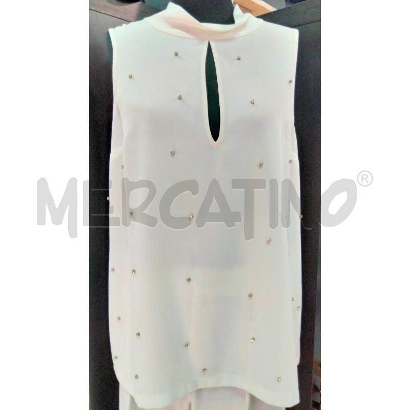 TOP E PANTALONI TWIN SET BIANCO STRASS | Mercatino dell'Usato Roma talenti 2