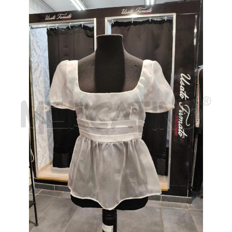 TOP VALENTINO PANNA SETA TRASP FASCIA SATIN | Mercatino dell'Usato Roma talenti 1