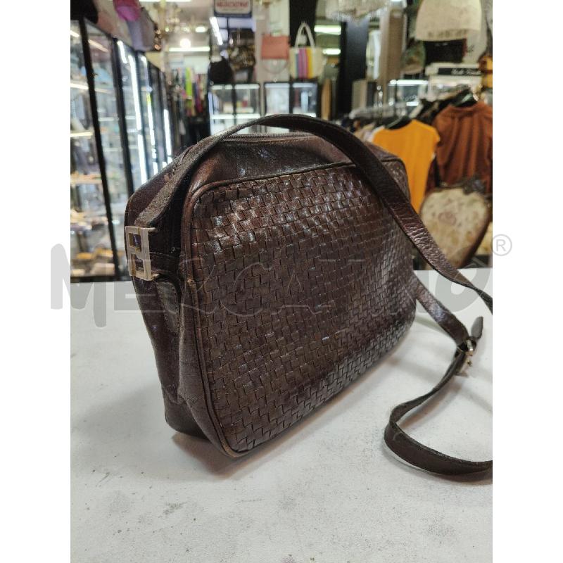 TRACOLLA D FENDI VINTAGE PELLE MARRONE INTRECC | Mercatino dell'Usato Roma talenti 1