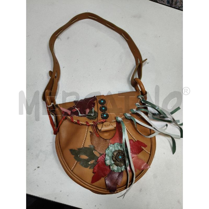 TRACOLLA D PELLE BISC MAXI FIORE COL TURCH | Mercatino dell'Usato Roma talenti 1