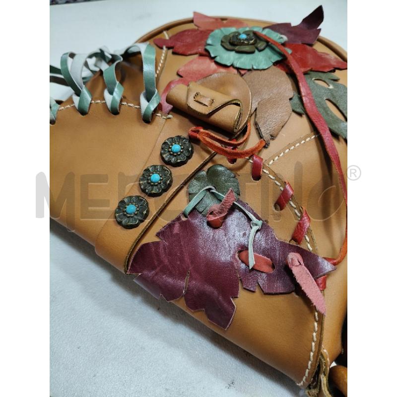 TRACOLLA D PELLE BISC MAXI FIORE COL TURCH | Mercatino dell'Usato Roma talenti 4
