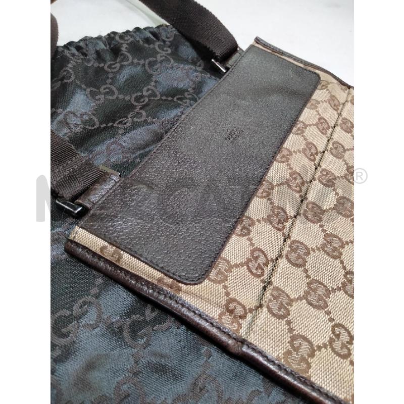 TRACOLLA GUCCI PIATTA TESS BEIGE MONOGRAM/PELLE MARRONE  | Mercatino dell'Usato Roma talenti 2