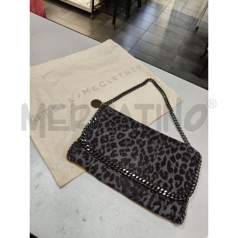 TRACOLLINA STELLA MCCARTNEY FALABELLA LEOPARDATO GRIGIO CATENA ARGENTO  | Mercatino dell'Usato Roma talenti 1