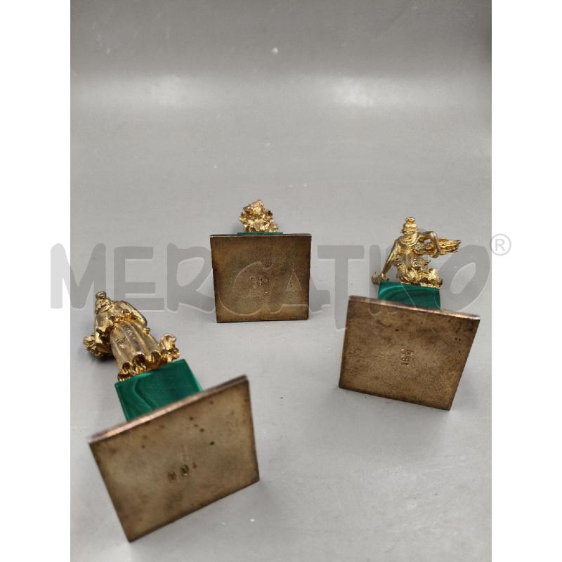 TRIS STATUINE FUSIONE DORATA LE STAGIONI B MALACHITE  | Mercatino dell'Usato Roma talenti 4
