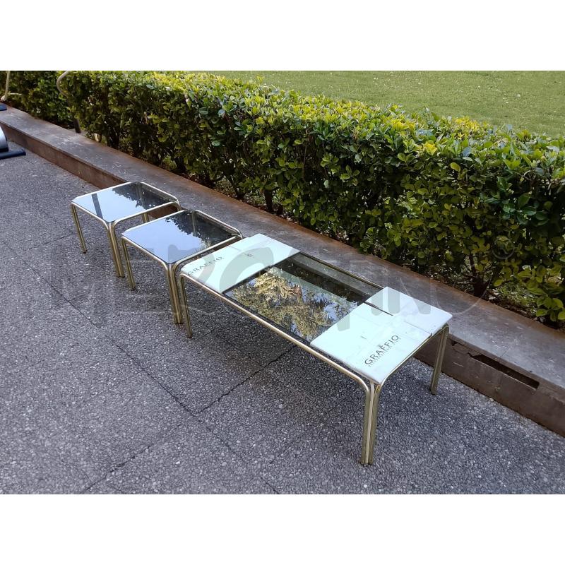 TRIS TAVOLINI OTTONE P/VETRO | Mercatino dell'Usato Roma talenti 2