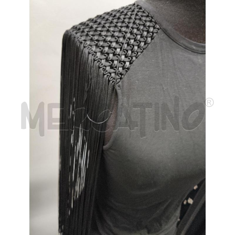 TUBINO D PATRIZIA PEPE NERO MAGLIA SPALLINE INTRECCIO FRANGE | Mercatino dell'Usato Roma talenti 2