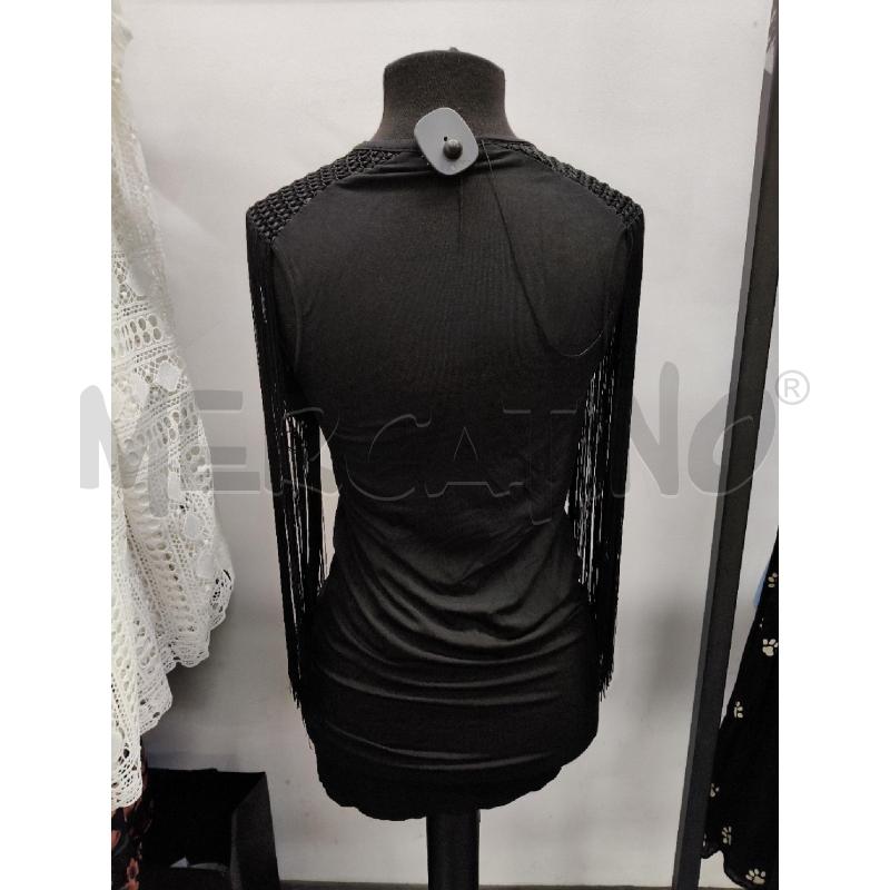 TUBINO D PATRIZIA PEPE NERO MAGLIA SPALLINE INTRECCIO FRANGE | Mercatino dell'Usato Roma talenti 4