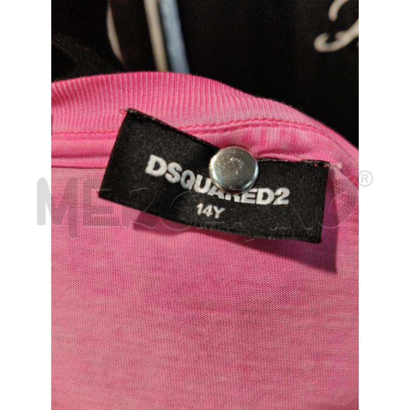 T SHIRT DSQUARED ROSA FLUO SCRITTE NE  | Mercatino dell'Usato Roma talenti 4