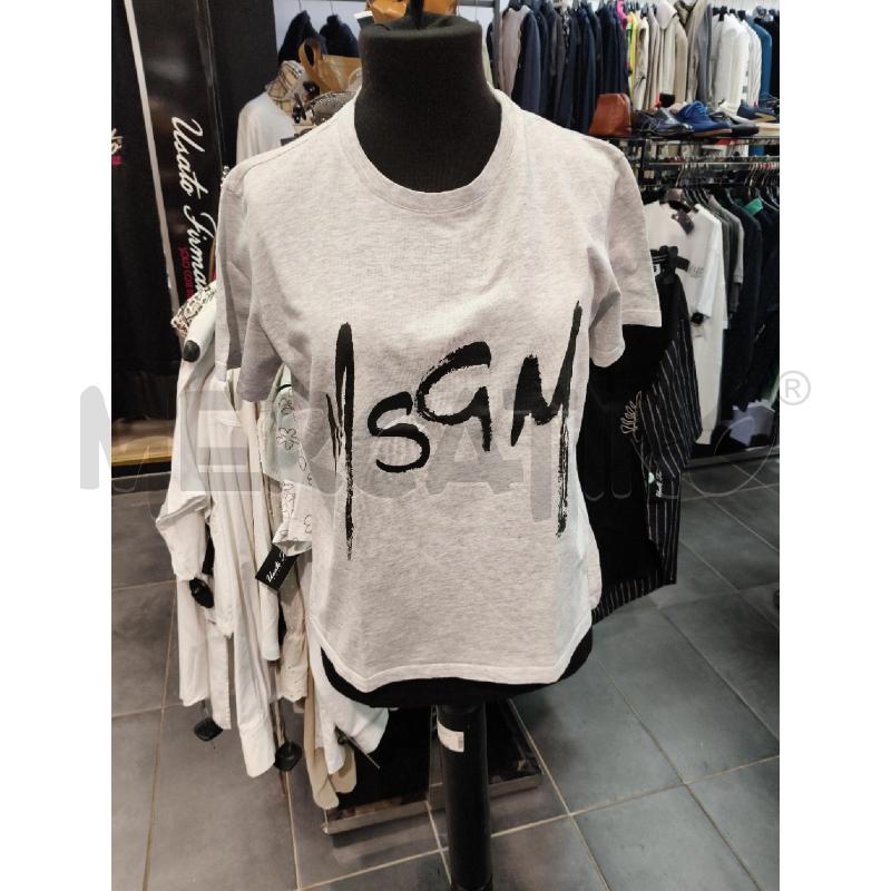 T SHIRT D MSGM GRI LOGO NE PENNEL | Mercatino dell'Usato Roma talenti 1