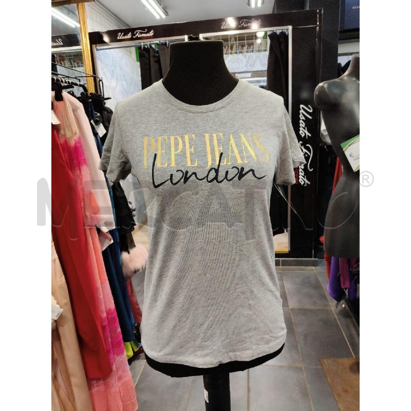 T SHIRT D PEPE JEANS GRI LOGO ORO/NER | Mercatino dell'Usato Roma talenti 1