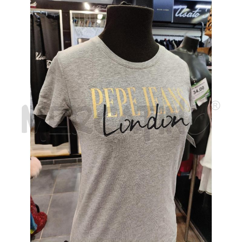 T SHIRT D PEPE JEANS GRI LOGO ORO/NER | Mercatino dell'Usato Roma talenti 2