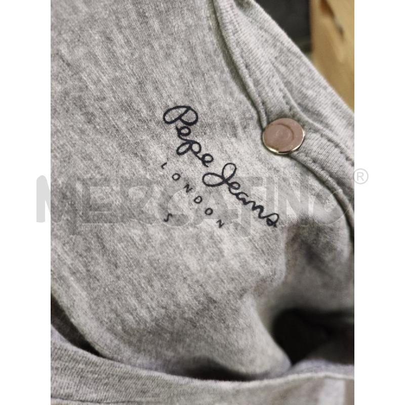 T SHIRT D PEPE JEANS GRI LOGO ORO/NER | Mercatino dell'Usato Roma talenti 4