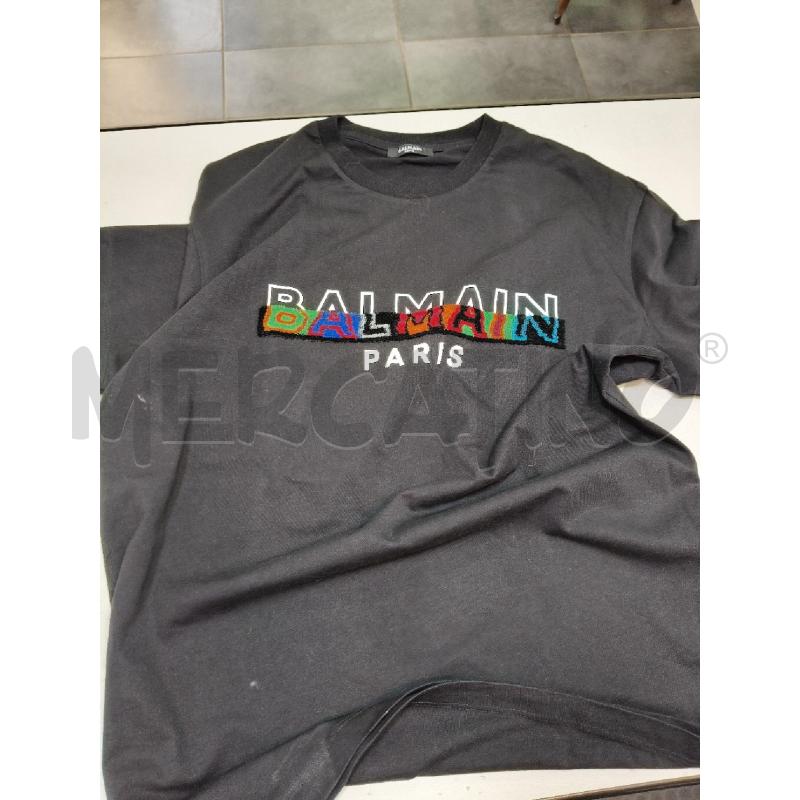 T SHIRT UOMO BALMAIN NERO LOGO BIA/COL RIL  | Mercatino dell'Usato Roma talenti 1