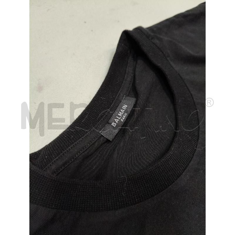T SHIRT UOMO BALMAIN NERO LOGO BIA/COL RIL  | Mercatino dell'Usato Roma talenti 2